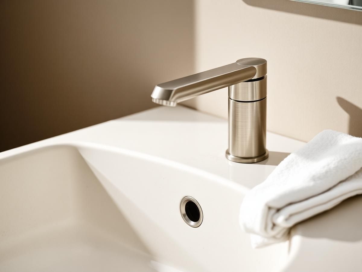 Kalkaanslag op een chromen kraan in de badkamer
